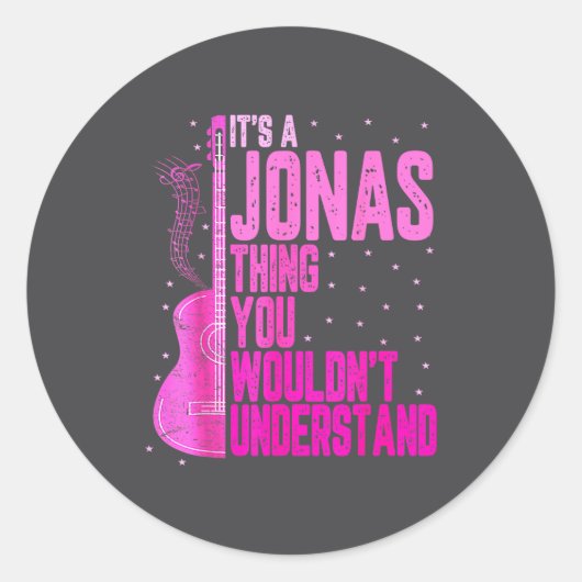 It's A Jonas Thing You Wouldn't Understand Jonas F ラウンドシール (正面)