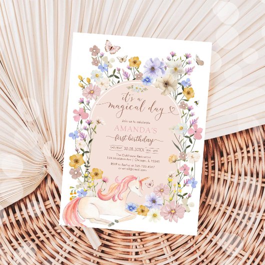 It's A Magical Day Wildflower Birthday Invitation 招待状
