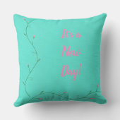 It's a New Day, Pink Flower Buds Custom Pillows クッション (裏面)