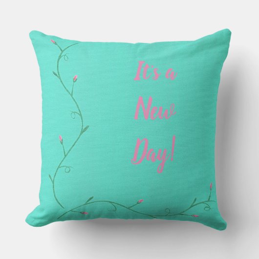 It's a New Day, Pink Flower Buds Custom Pillows クッション (正面)