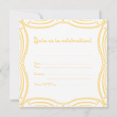 It's A Party Yellow Bow 招待状 (裏面)