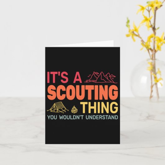 Its A Scouting Thing Backpackin Gcamping Boy Hikin カード (黄色い花)