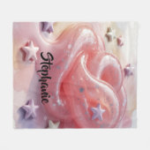 It's a Slime Birthday Party For Girl’s Gift フリースブランケット (正面(横))