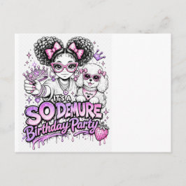 It's a So Demure™ バースデーパーティ | StarBerry™ & Mo インビテーションポストカード