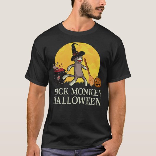 It's a Sock Monkey Halloween Sock Monkey Witch Tシャツ (正面)