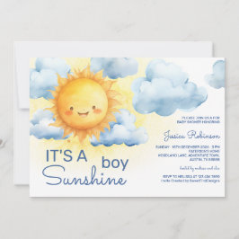 It's a Sunshine Boy Baby Shower 招待状