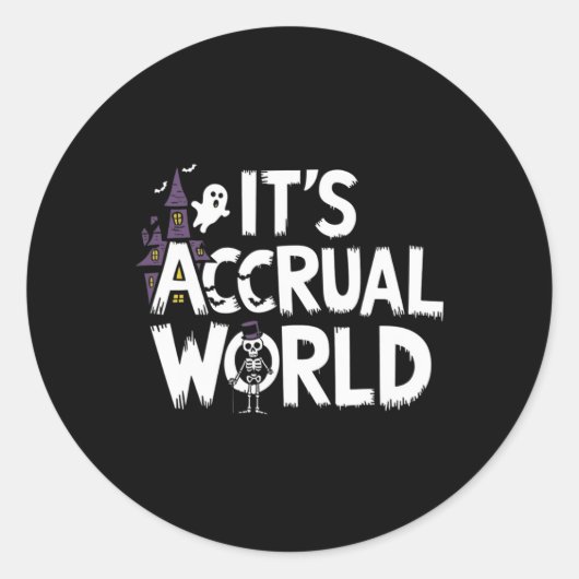 It's Accrual WorldデザインおもしろいAccountant Hallowe ラウンドシール (正面)