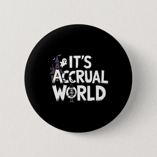 It's Accrual WorldデザインおもしろいAccountant Hallowe 缶バッジ (正面)