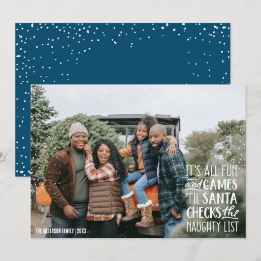 It's Allおもしろい&ゲームリストいけなクリスマスフォト 招待状 (正面/裏面)