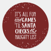 It's Allおもしろい&ゲームリストいけなクリスマス ラウンドシール (正面)