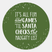 It's Allおもしろい&ゲームリストいけなクリスマス ラウンドシール (正面)