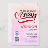IT'S ALL ABOUT JESUS Logo QR Code Church EASTER 招待状 (正面)