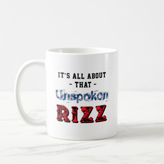 It's All About That Unspoken Rizz Blue Red コーヒーマグカップ (左)