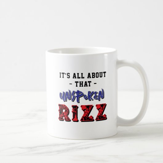 It's All About That Unspoken Rizz Slang Red Blue コーヒーマグカップ (右)