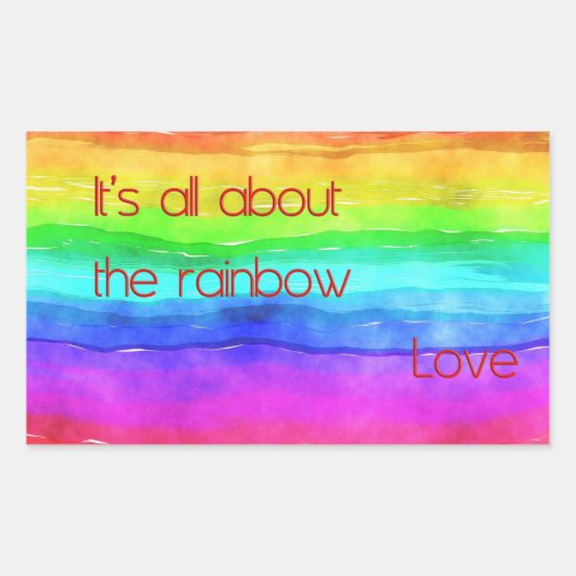 It's All About The Rainbow Love 03 長方形シール (正面)