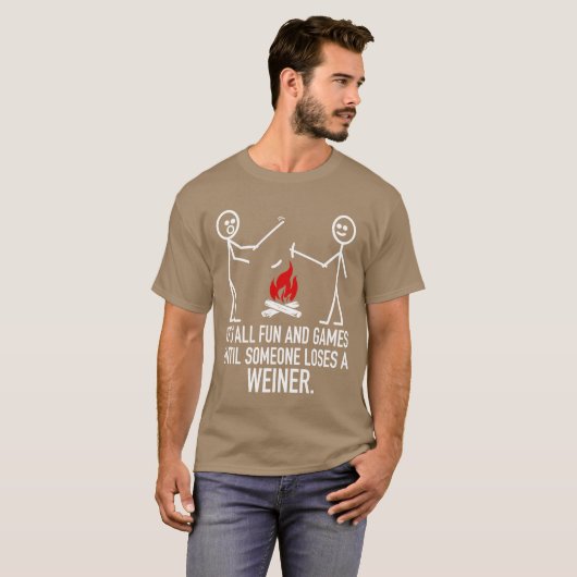 Its All Fun And Games Camping Stick Figure Joke fr Tシャツ (正面フル)