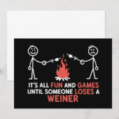 Its All Fun And Games Until Someone Loses A Weiner 招待状 (正面/裏面)