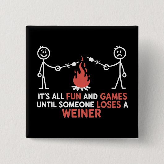 Its All Fun And Games Until Someone Loses A Weiner 缶バッジ (正面)