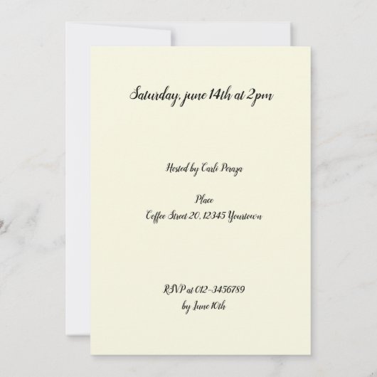 It's always coffee time 招待状 (裏面)