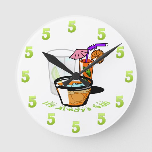 It's Always Five O'Clock Wall Clock ラウンド壁時計 (正面)