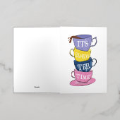 It's Always Tea Time – お茶好き 箔グリーティングカード (外側レイダウン)