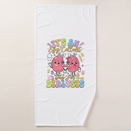 It's An Egg Cellent Day For Dialysis Easter Day T- バスタオル (バスタオル)