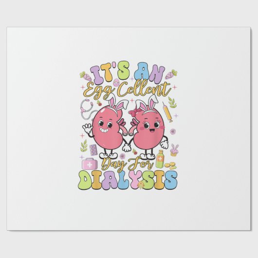It's An Egg Cellent Day For Dialysis Easter Day T- ラッピングペーパー (フラット)