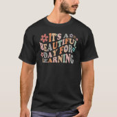It's Beautiful Day For Learning Retro Teacher Stud Tシャツ (正面)