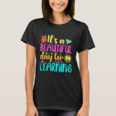 It's Beautiful Day For Learning Retro Teacher Stud Tシャツ (正面)