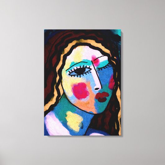 It's Been a Long Day Abstract Digital Painting キャンバスプリント (正面)