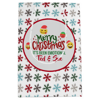It's been emotional クリスマスおもしろ絵文字 ミディアムペーパーバッグ