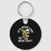 It's Beer Can Not Beer Can Skull Skeleton Drinking キーホルダー (正面)