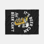 It's Beer Can Not Beer Can Skull Skeleton Drinking フリースブランケット (正面(横))
