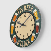 Its Beer O'clock Fun Pint Mug ラージ壁時計 (傾斜)