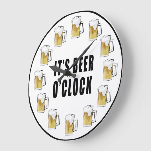 It's Beer O'clock - Funny Clock Design ラージ壁時計 (傾斜)