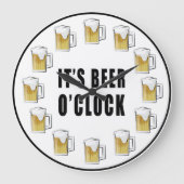 It's Beer O'clock - Funny Clock Design ラージ壁時計 (正面)