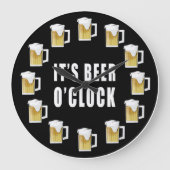 It's Beer O'clock - Funny Clock Design ラージ壁時計 (正面)