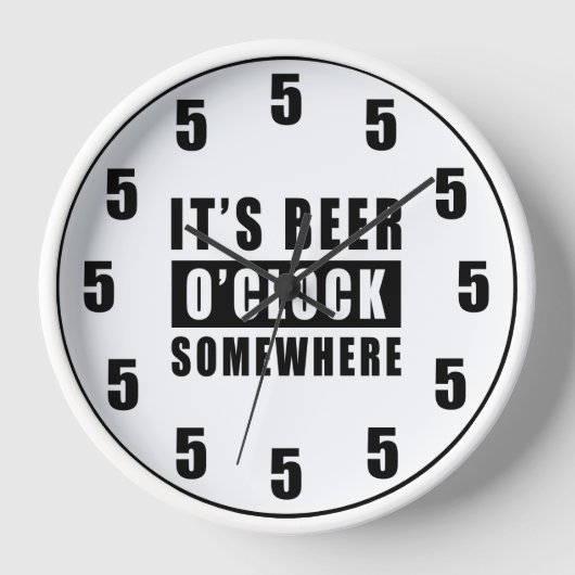 It's Beer O'clock Somewhere – 時計おもしろいデザイン 壁時計 (正面)