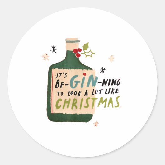 It's Beginning To Look A Lot Like Tails Funny Chri ラウンドシール (正面)