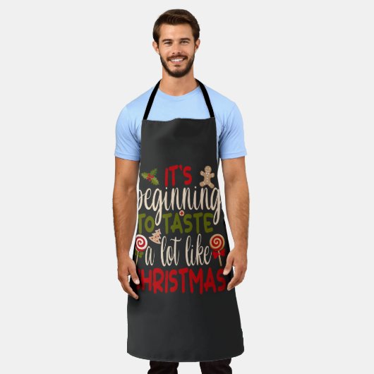 It's Beginning To Taste A Lot Like Christmas エプロン (着用した状態)