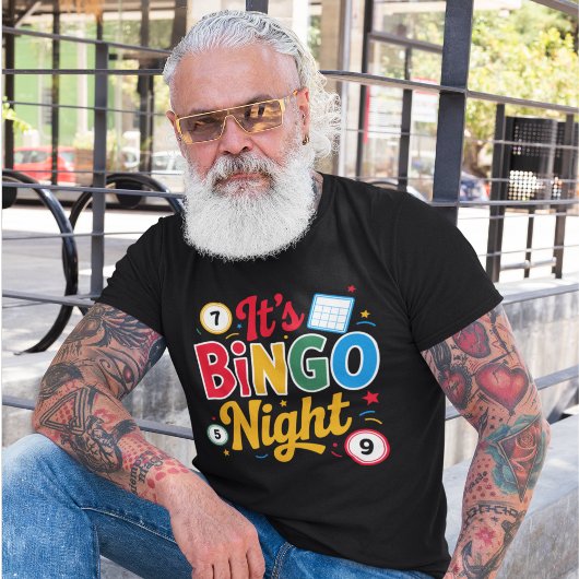It's Bingo Night"– Colorful Bingo Tシャツ