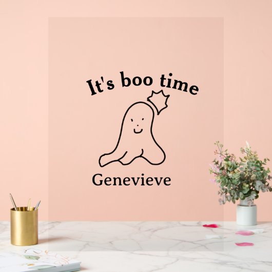 It's boo time name Halloween date time ghost black アクリルサイン (ウェディング)