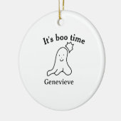 It's boo time name Halloween date time ghost black セラミックオーナメント (左)