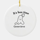 It's boo time name Halloween date time ghost black セラミックオーナメント (裏面)