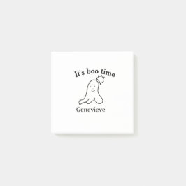 It's boo time name Halloween date time ghost black ポストイット