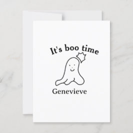 It's boo time name Halloween date time ghost black ポストカード