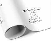 It's boo time name Halloween date time ghost black ラッピングペーパー (ロールコーナー)