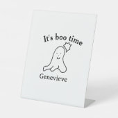 It's boo time name Halloween date time ghost black 台座サイン (正面)