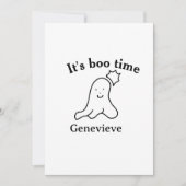 It's boo time name Halloween date time ghost black 招待状 (正面)