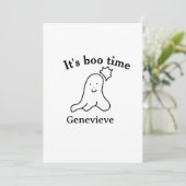 It's boo time name Halloween date time ghost black 招待状 (スタンド正面)